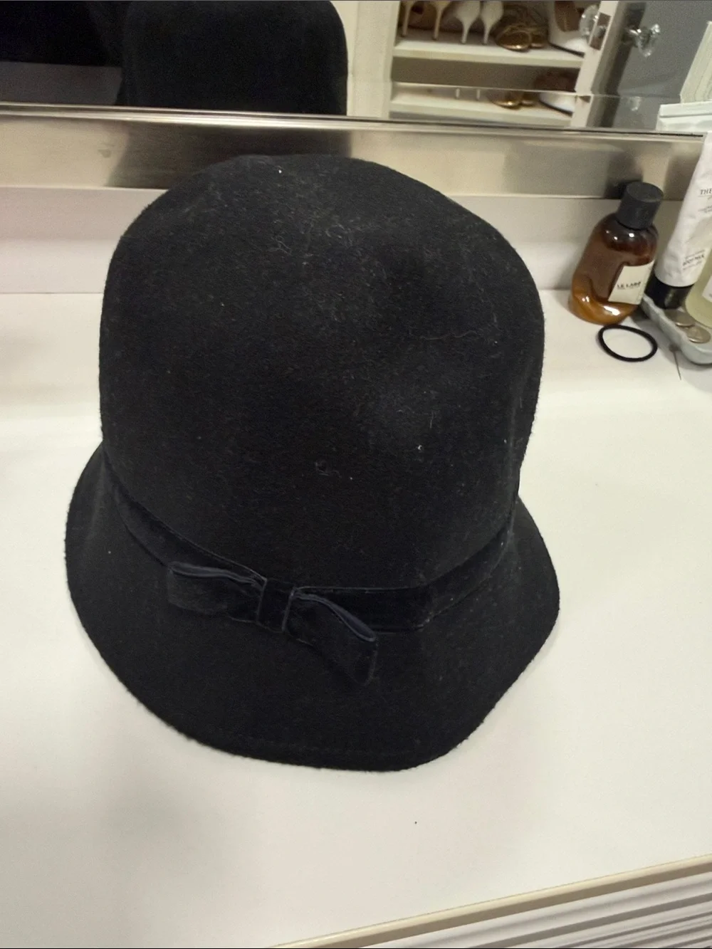 Gymboree Black Velvet Trim Cloche Hat